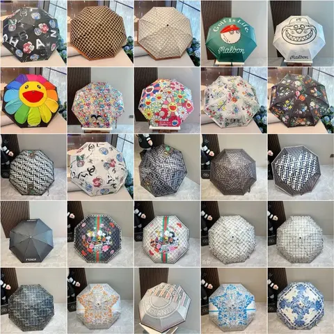 Malbon Collection of Patterned and Branded Umbrellas