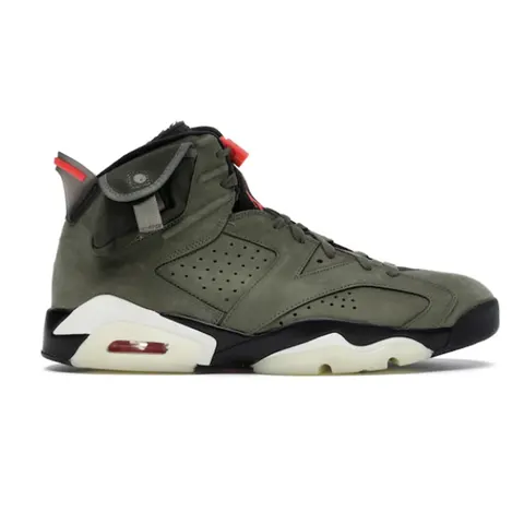 Air Jordan 6 Olive Green with Red Accents