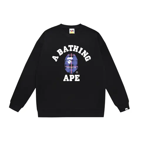 A Bathing Ape Plaid Logo Sweatshirt