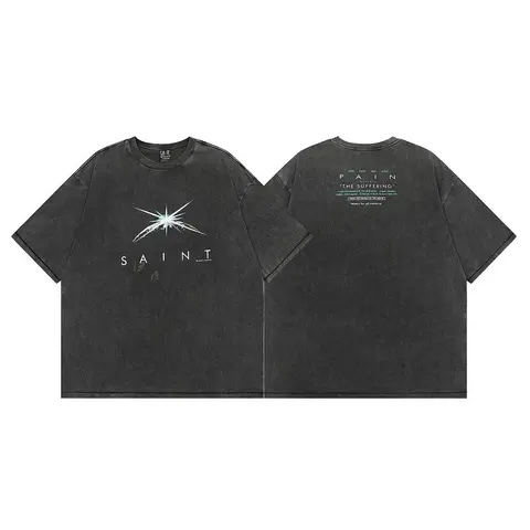SAINT T-Shirt with Starburst Graphic and Back Text Design