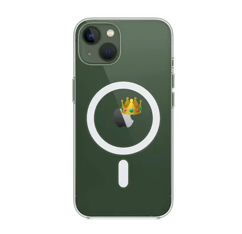 Clear iPhone Case with Crown Emoji Design