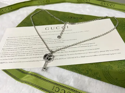 Gucci Silver Key Pendant Necklace