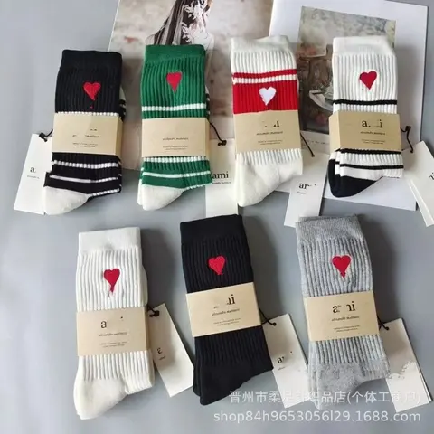 Alexander Mattiussi Heart Embroidered Crew Socks