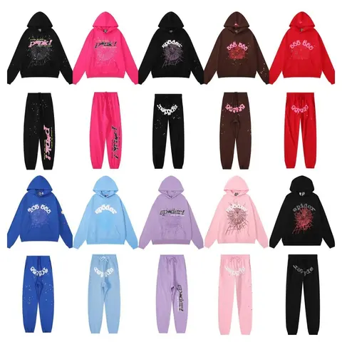 Spider Web Graphic Hoodie and Jogger Set Collection