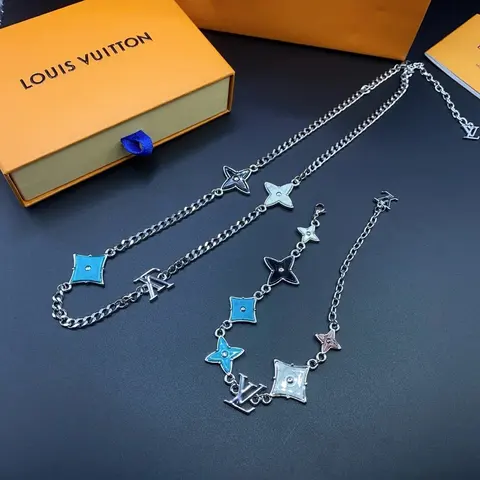 Louis Vuitton Star and Monogram Charm Necklace