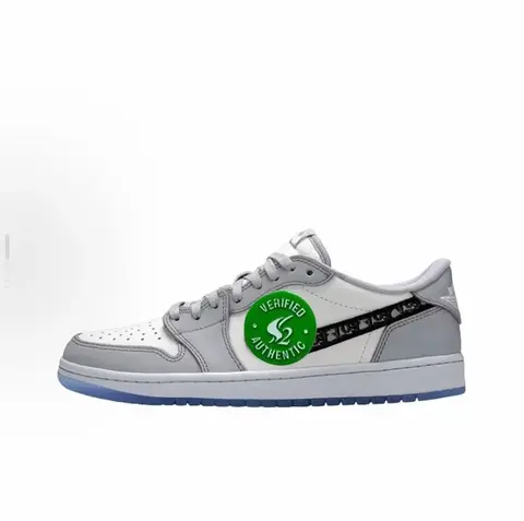 Air Jordan 1 Low White and Grey Sneakers