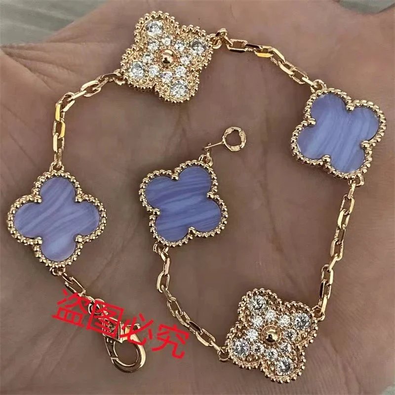 35#玫瑰金色【紫玉髓】五花手链