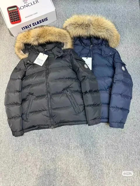 Moncler Italy Classic Down Jackets with Fur Hood