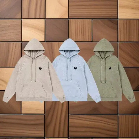 Basic Hoodie Collection in Beige, Light Blue, and Olive Green
