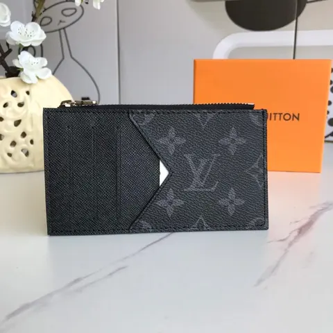 Louis Vuitton Black Monogram Canvas Zip Wallet