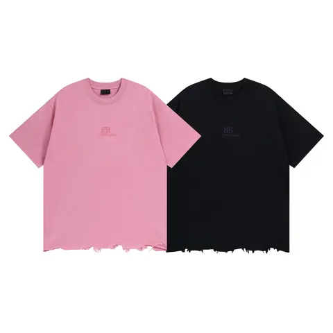 Balenciaga BB Logo T-Shirt Set - Pink and Black