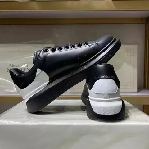 Alexander McQueen Black and White Leather Sneakers