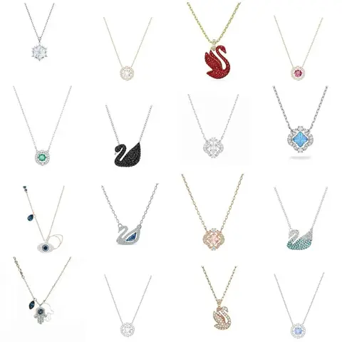 Swan and Gemstone Pendant Necklaces Collection