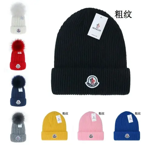 Moncler Ribbed Knit Beanie Hat Collection
