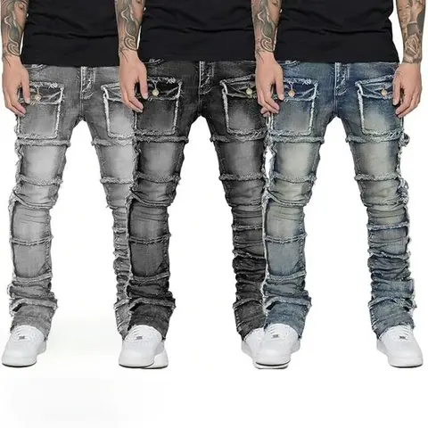 Men's Slim Fit Distressed Stretch Denim Jeans