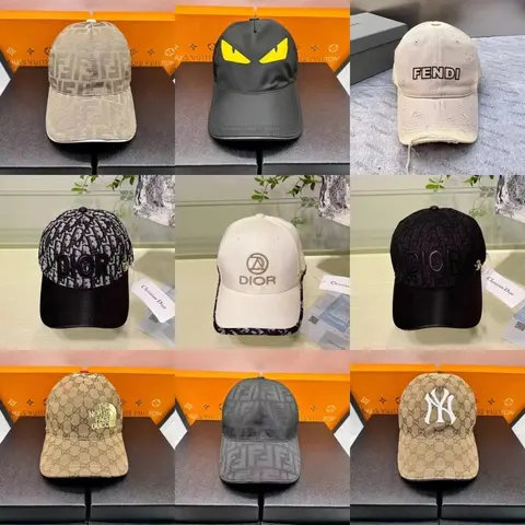 Luxury Brand Caps Collection Featuring Dior, Fendi, Gucci, and NY Yankees