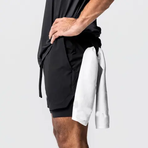 Alo Yoga Men's Athletic Running Shorts - Quick-Dry, Double-Layer, Muscle Training Shorts