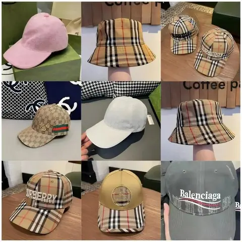 Designer Brand Caps Collection - Burberry, Gucci, Balenciaga