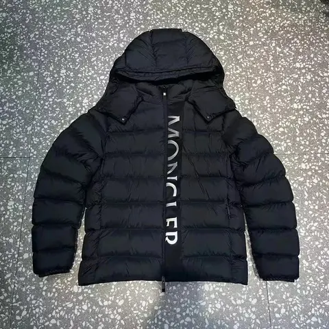 Moncler Black Down Jacket with Hood