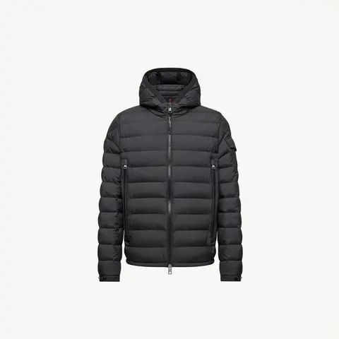 Moncler Black Quilted Down Jacket with Hood
