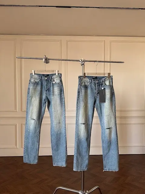ERD 25SS Mud-Dyed Knife-Cut Denim Jeans