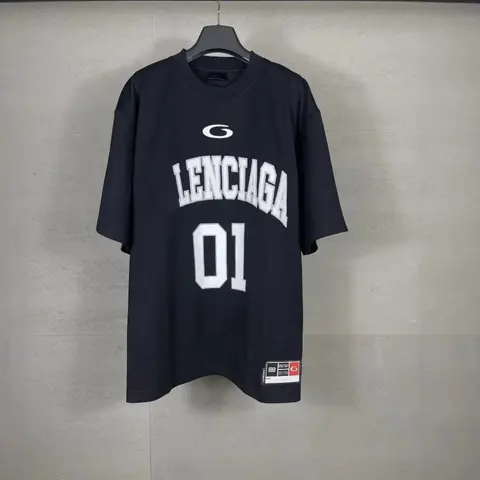 Balenciaga Black Oversized T-Shirt with '01' Print