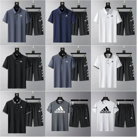 Adidas Men's Polo Shirt and Shorts Sets