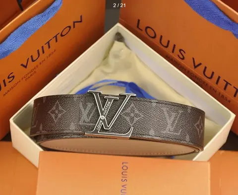 Louis Vuitton Monogram Leather Belt with LV Buckle