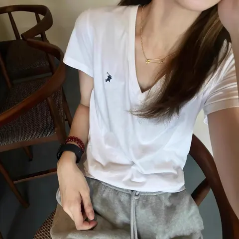 Polo Ralph Lauren White V-Neck T-Shirt