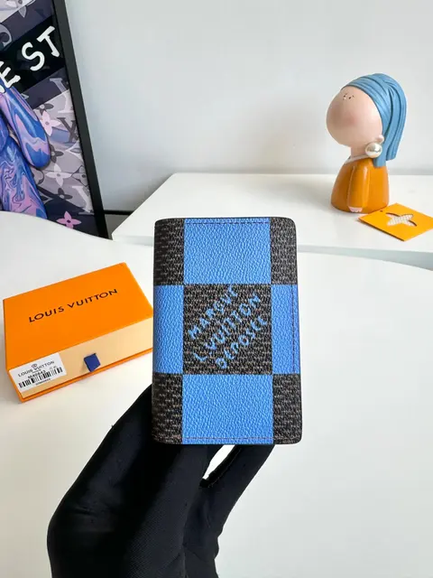 Louis Vuitton Blue and Brown Checkered Wallet