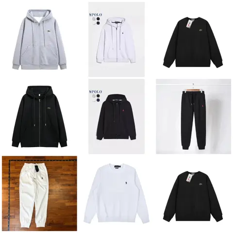 Lacoste and Polo Ralph Lauren Hoodies, Sweatshirts, and Joggers Collection