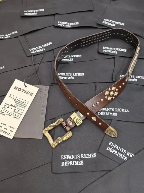 Enfants Riches Déprimés Leather Belt with Gold Hardware