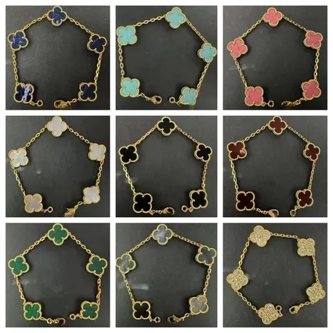 Four-Leaf Clover Chain Bracelets in Multiple Colors