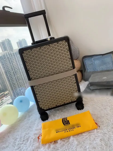 Goyard Monogram Rolling Suitcase with Paris Dust Bag