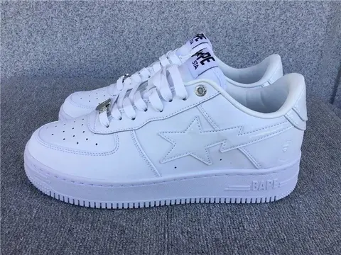 BAPE STA Low Top White Sneakers