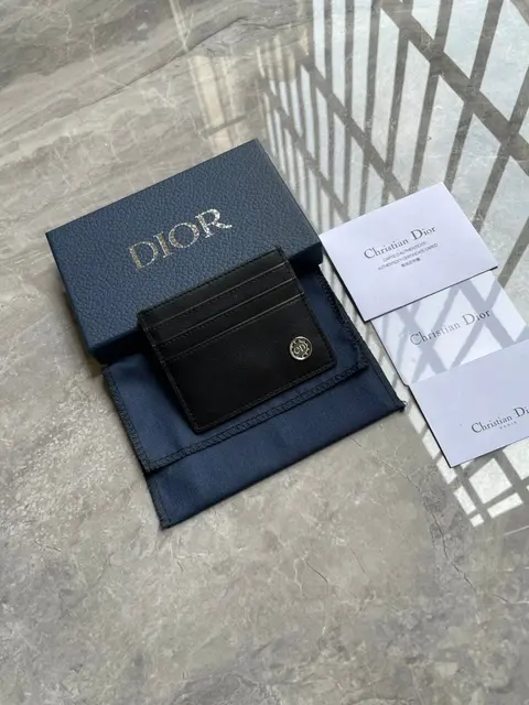 Christian Dior Black Leather Card Holder