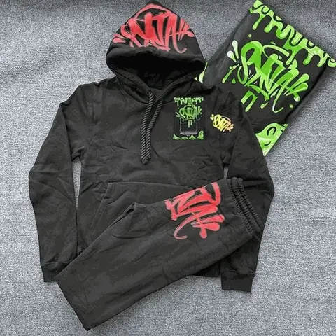SNTY Graffiti Print Hoodie and Jogger Set