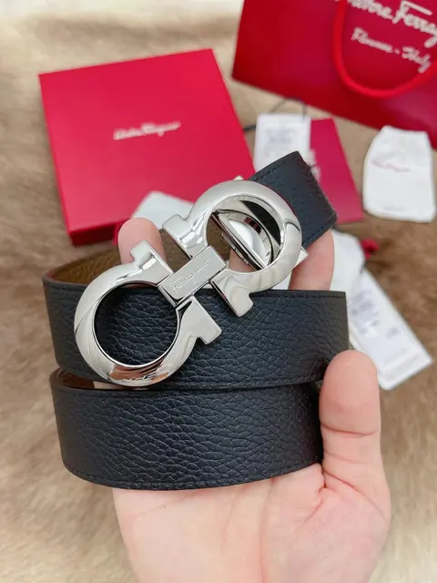 Salvatore Ferragamo Gancini Leather Belt