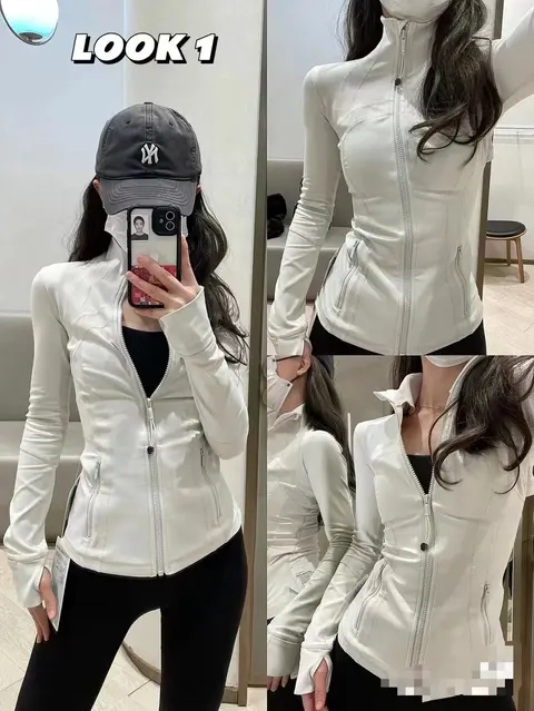 lululemon New Stand-Up Collar Yoga Jacket for Women with Zipper – Running, Fitness, Outdoor, and UV Protection