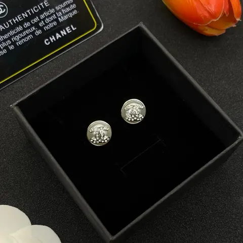 Chanel Logo Stud Earrings
