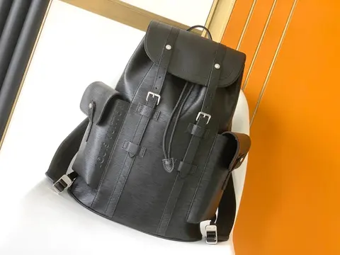 Louis Vuitton Black Leather Backpack