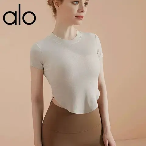 alo Ribbed Cropped T-Shirt