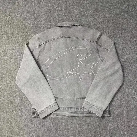 Converse Denim Jacket with Star and Crescent Embroidery