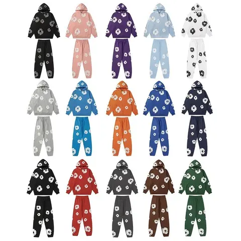 Floral Print Hoodie and Pants Sets Collection