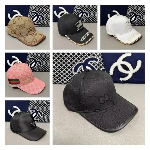 Designer Brand Caps Collection - Gucci, Burberry, Prada, and Chanel Styles