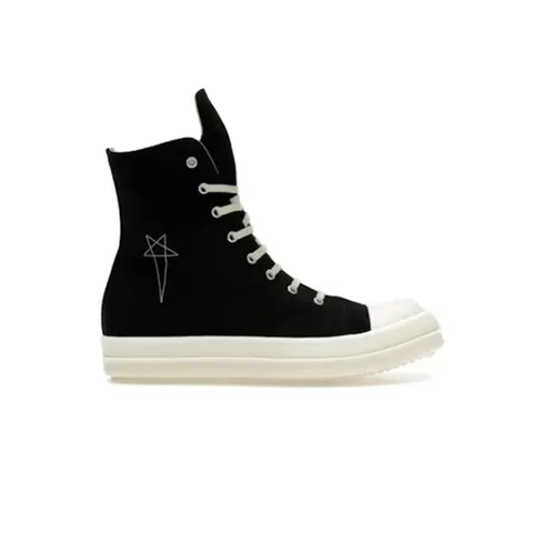 Black High-Top Sneaker with Star Logo