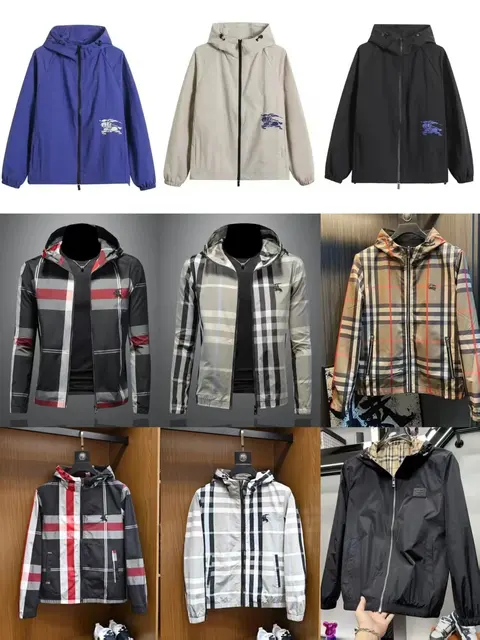 Burberry Check Pattern Windbreaker Jacket Collection
