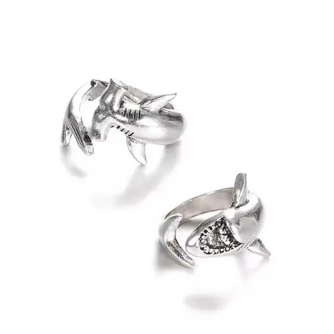 Silver Shark Design Rings