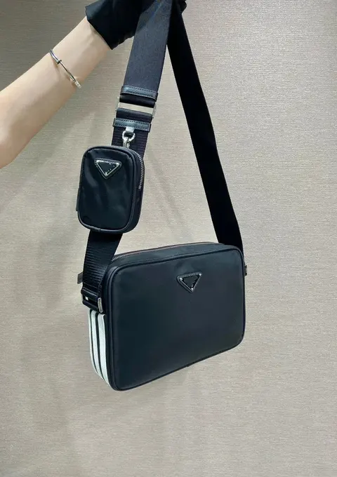 Prada Nylon Crossbody Bag with Triangular Logo