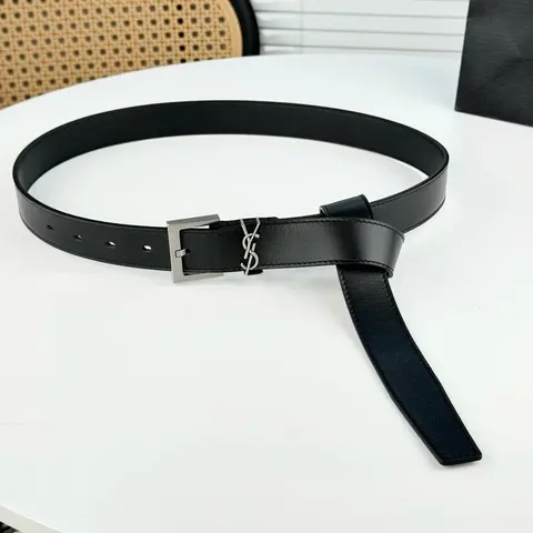 Saint Laurent Monogram Leather Belt